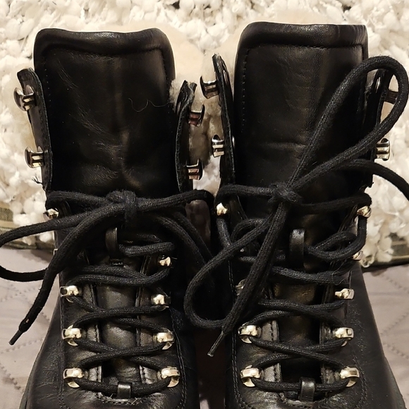 Marc Fisher Black Lace Up Boots with Chunky Sole - Picture 4 of 16